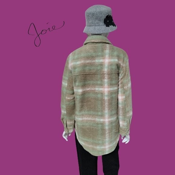 JOIE NEW Plaid Flannel Flap Button Pockets Long Sleeve Shacket - Picture 8 of 10